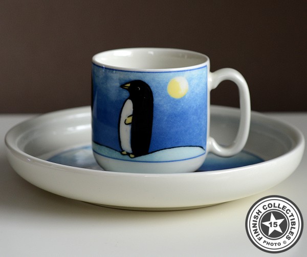 Arabia Heljä Liukko-Sundström lastenastiasto Pingviiniperhe (2008)