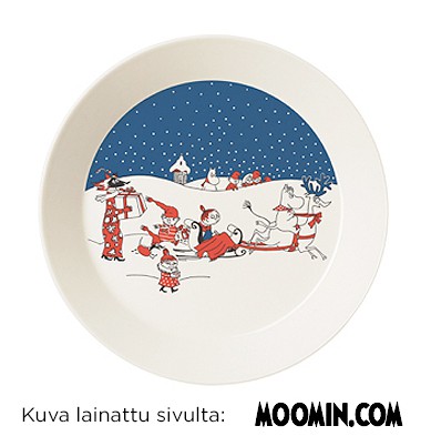 Arabia Muumi matala lautanen Joulutervehdys (2015)