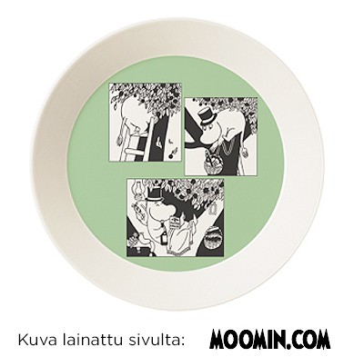 Arabia Muumi matala lautanen Vihreä sarjakuva (2015) 