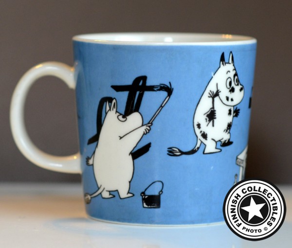 Arabia Muumimuki Sininen, maalaavat muumit (1990-1996)