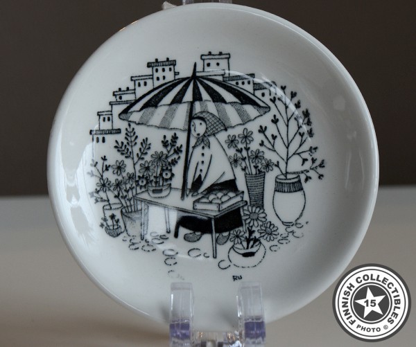 Arabia Raija Uosikkinen seinälautanen Ammatit, torimyyjä (1949-1962)