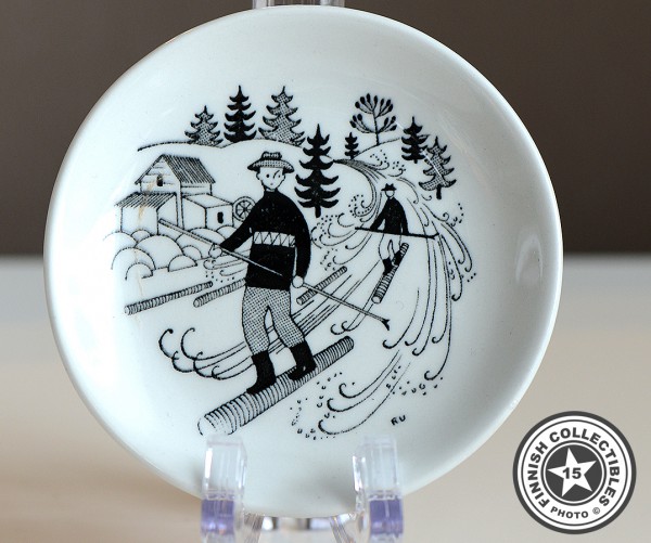 Arabia Raija Uosikkinen seinälautanen Harrastukset, tukinuitto (1949-1962)