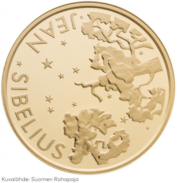 Suomi juhlaraha 100 euroa, Jean Sibelius, kultaraha (2015)