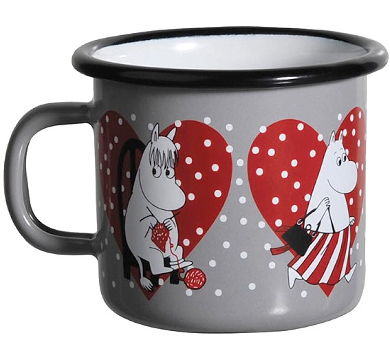 Muurla Muumimuki Sydän, harmaa, 2,5 dl, emali (2013-)