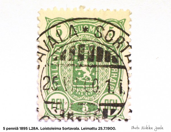 Postimerkki 5 penniä 1895 L28A, vaakunamerkki