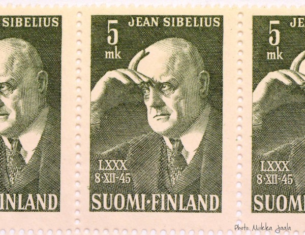 Postimerkki 5 mk Jean Sibelius 80 vuotta L306, 1945