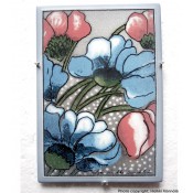 Arabia Heljä Liukko-Sundström seinälaatta 11x16 Sinistä ja punaista (2004)