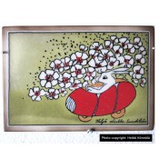 Arabia Heljä Liukko-Sundström seinälaatta 16x11 Pääsiäisajelulla Posti (2005)