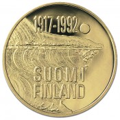 Suomi juhlaraha 1000 markkaa, Itsenäinen Suomi 75 v. kultaraha (1992)